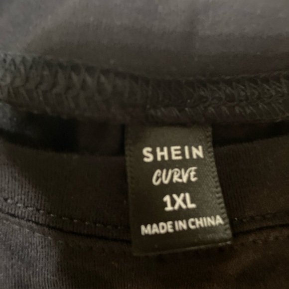 Shein Black & Red Plaid Christmas Print Long Sleeve Dress Women's Size 1XL - Picture 3 of 5